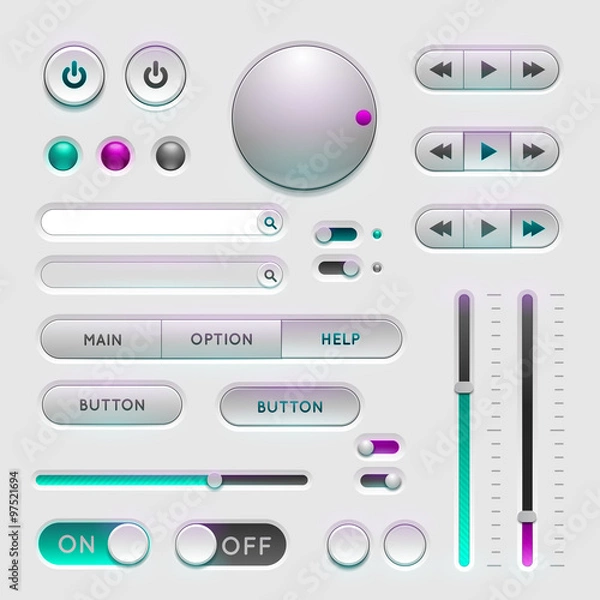 Fototapeta Interface web ui elements