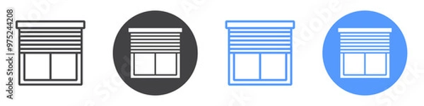 Fototapeta Jalousie icon flat line symbol set.