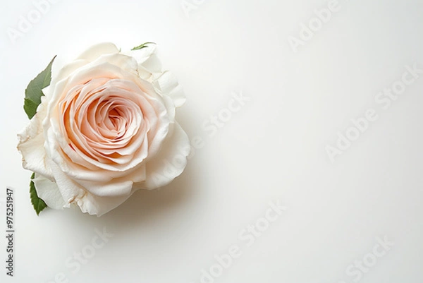 Fototapeta Single Rose on Clean Solid Background