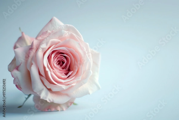 Fototapeta Single Rose on Clean Solid Background