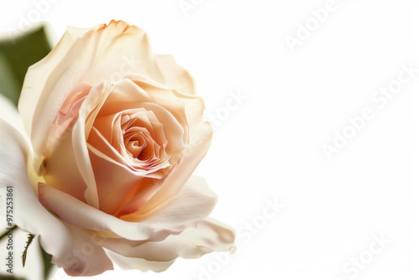 Fototapeta Single Rose on Clean Solid Background