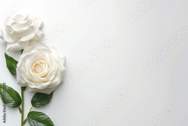 Obraz Single Rose on Clean Solid Background