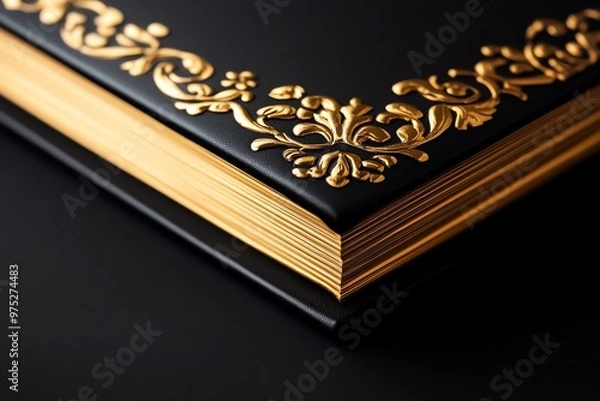 Fototapeta Personalized photo album with embossed cover, precious memories, 3D illustration