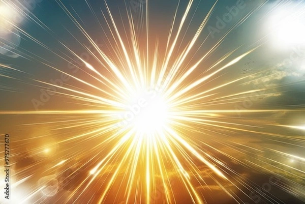 Fototapeta Sunburst Effects for Stunning Overlays Dazzling Transitions and Radiant Atmospheric Glow