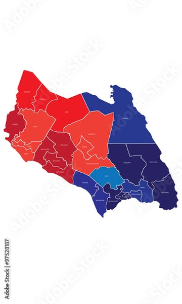 Obraz Johor Map - District