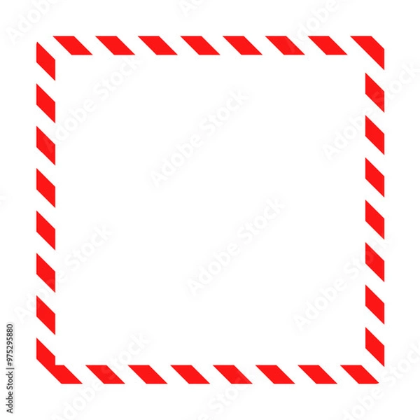 Obraz Square line Red and white background christmas border frame element