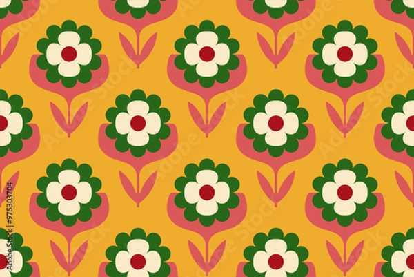 Fototapeta Fabric Prints' Beauty. Seamless Patterns with Mosaic Ornaments