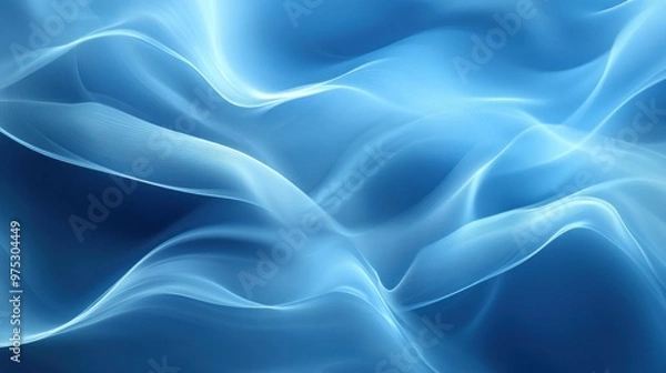 Fototapeta Abstract blue background with flowing lines and light effects.