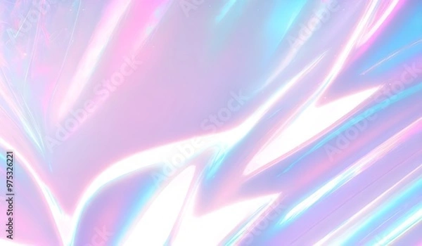 Fototapeta Holographic neon waves colorful pastel abstract background