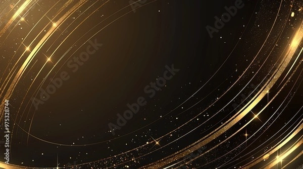 Obraz Black gold abstract background design, line style elements, illustrations, wallpapers, posters
