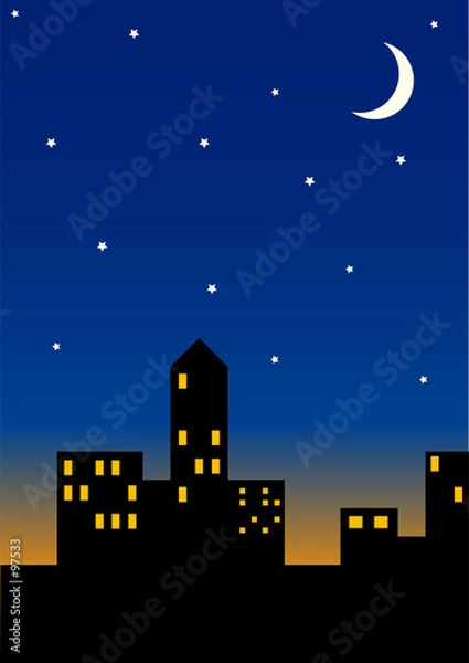 Obraz city skyline at night