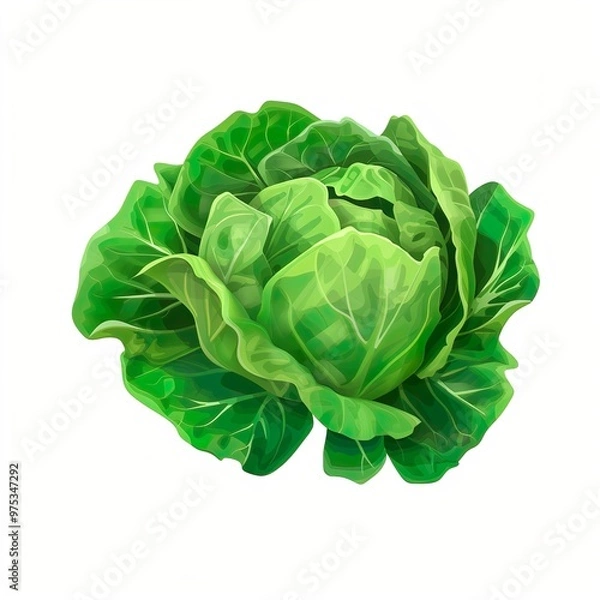 Fototapeta Lettuce icon, 3D Rendering isolated on a white background
