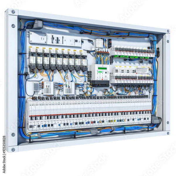 Fototapeta Electrical Panel Closeup