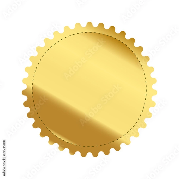 Fototapeta Golden label empty inside on transparent background