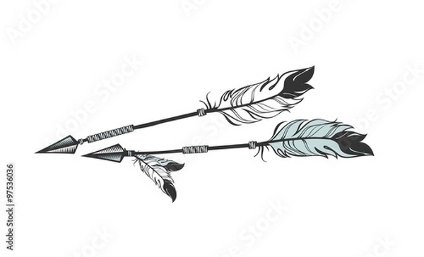 Obraz strzały z piórami