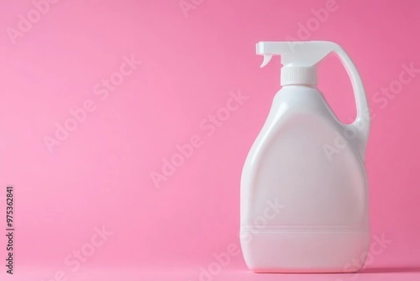 Obraz White plastic bottle for liquid laundry detergent, with a handle