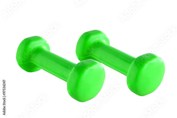Obraz plastic coated dumbell isolated on white