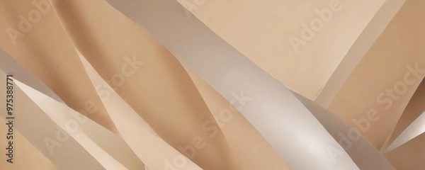 Fototapeta a close-up view of abstract geometric shapes, predominantly in shades of beige and cream, creating a visually striking and minimalist composition.