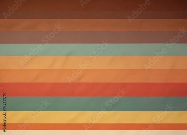 Fototapeta a close-up view of a vertical striped pattern with a gradient of colors, from light to dark brown, and from light to dark orange.