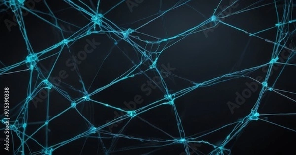 Fototapeta The image presents a complex network of interconnected lines and points, creating a striking visual effect. The lines, varying in thickness and color, are arranged in a