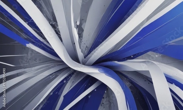 Fototapeta a striking abstract composition of intersecting blue and white lines, creating a dynamic and visually captivating effect.