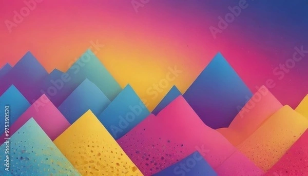 Fototapeta a vibrant abstract landscape with a gradient of colors, including blue, pink, yellow, and purple, creating a visually striking and dynamic scene.