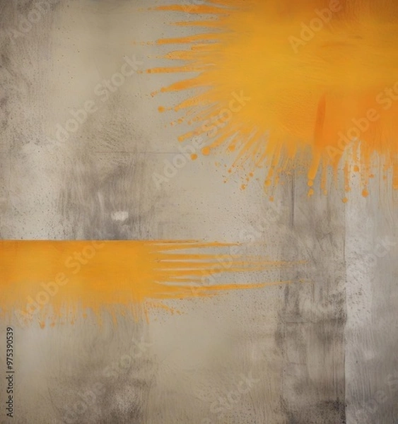 Fototapeta Abstract Artwork: A vibrant splash of orange against a neutral background.