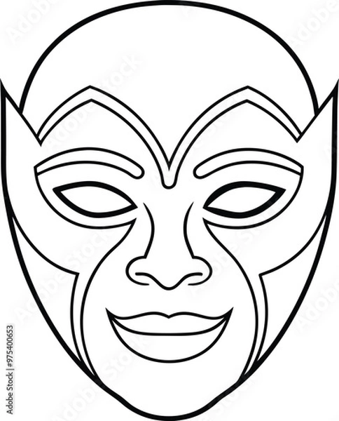 Fototapeta Unique Mask Symbols Artistic Line Art