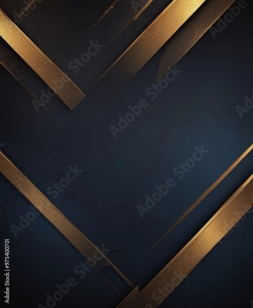 Fototapeta a dark blue background with diagonal gold lines intersecting at various angles, creating a sense of depth and movement.