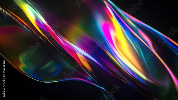 Fototapeta Abstract rainbow black background design, 3d rendering	
