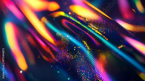 Fototapeta Abstract rainbow black background design, 3d rendering	
