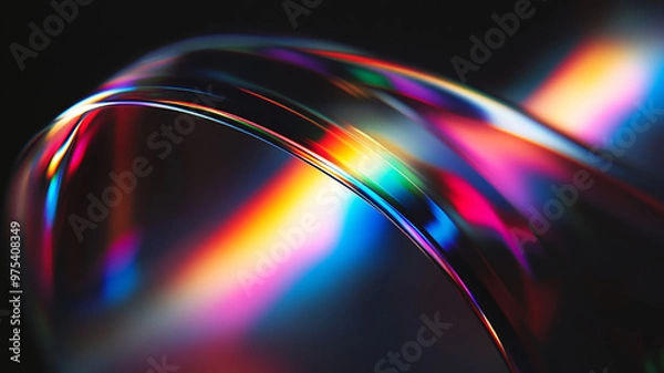 Obraz Abstract rainbow black background design, 3d rendering