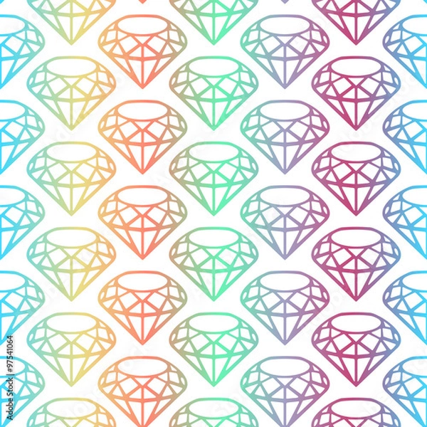Obraz seamless pattern or repeat pattern made of diamonds with a pastel gradient background. Separated by layers