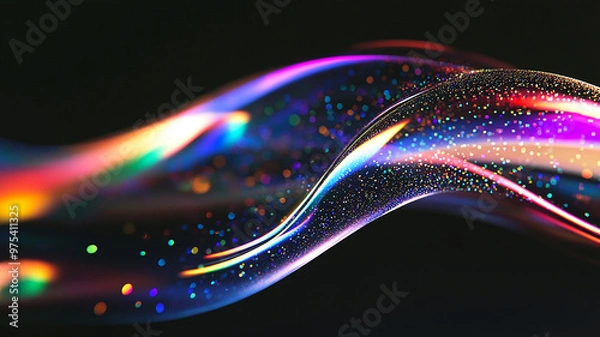 Fototapeta Abstract rainbow black background design, 3d rendering