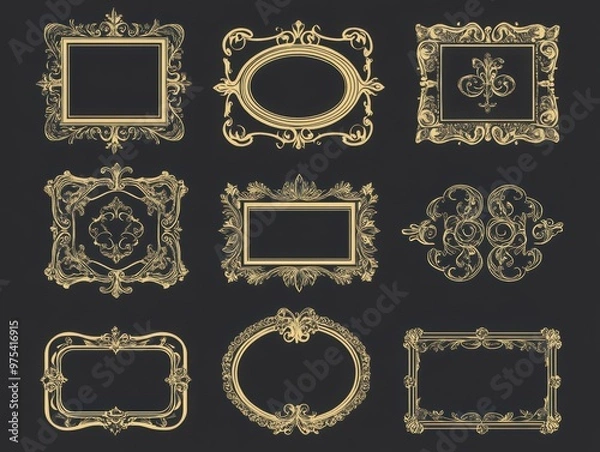 Fototapeta Ornate Frames Set.