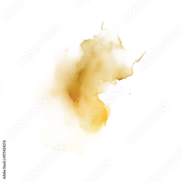 Fototapeta Watercolor splash of lemon color on a transparent background