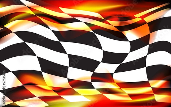 Obraz racing background checkered flag wawing
