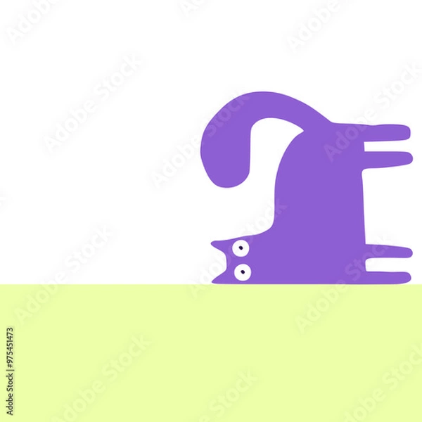 Fototapeta Abstract Graphic Elements set in Minimal Trendy Style. Hand drawn doodle cats, spots, drops, curves, lines for creating patterns, Invitations, posters, cards,