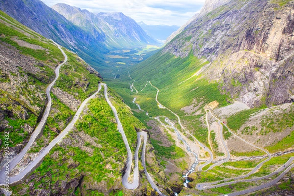 Fototapeta Widok z wysokości trollstigen