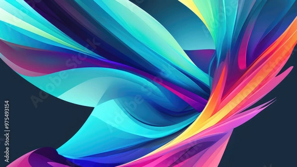 Obraz Abstract Pattern with Smooth Color Gradient Transitions: Deep Blue, Teal, and Purple