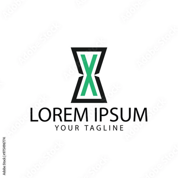 Obraz vector design elements for your company logo, hourglass studio monogram logo. modern logo design, business corporate template. hourglass studio icon.