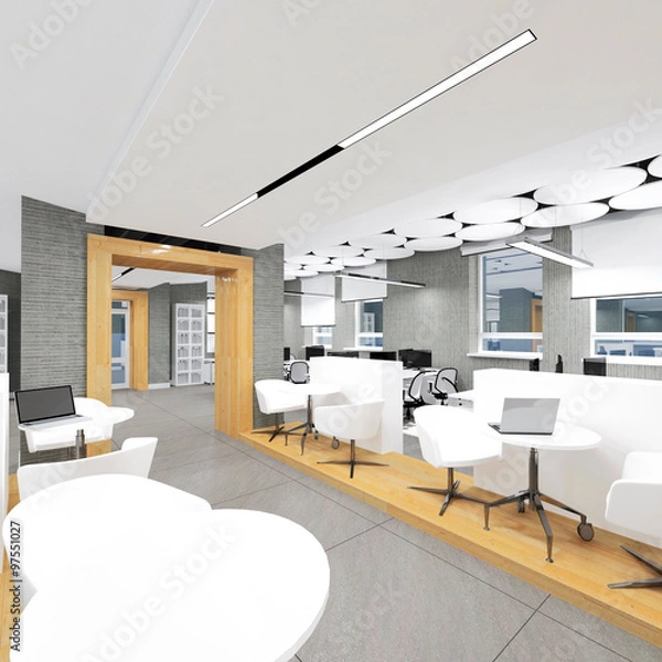 Obraz Empty office work place visualization 