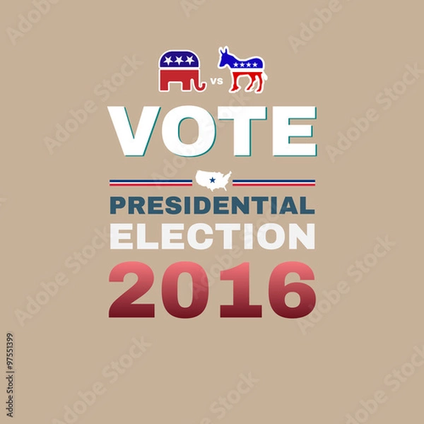 Obraz Elephant versus Donkey Vote 2016