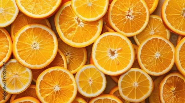 Fototapeta The origin of sliced Oranges