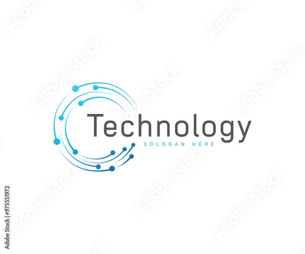Obraz Digital and technology logo design