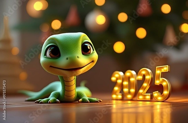 Obraz зверек с рождественской елкой