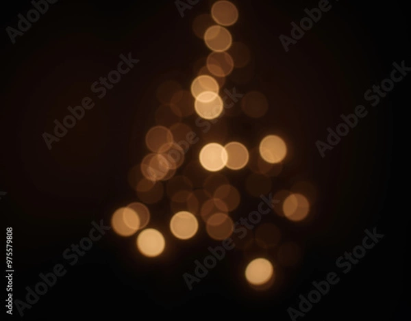 Obraz Christmas tree bokeh lights background