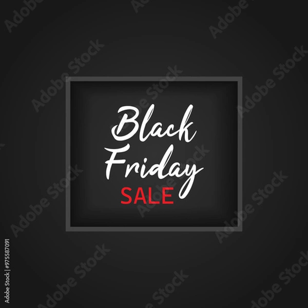 Fototapeta Black Friday day banner. Minimalistic design. Black, white and red colors.