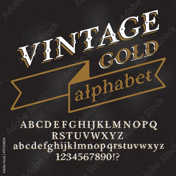 Fototapeta Retro Font set