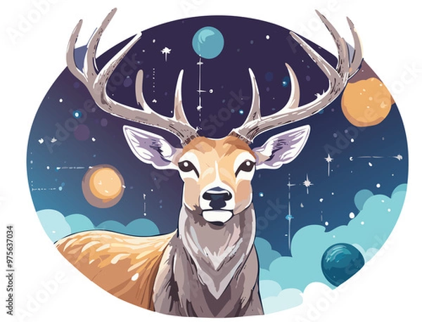 Fototapeta Deer in the sky